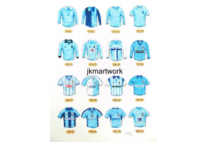 Coventry City Retro Shirts Wall Art Print